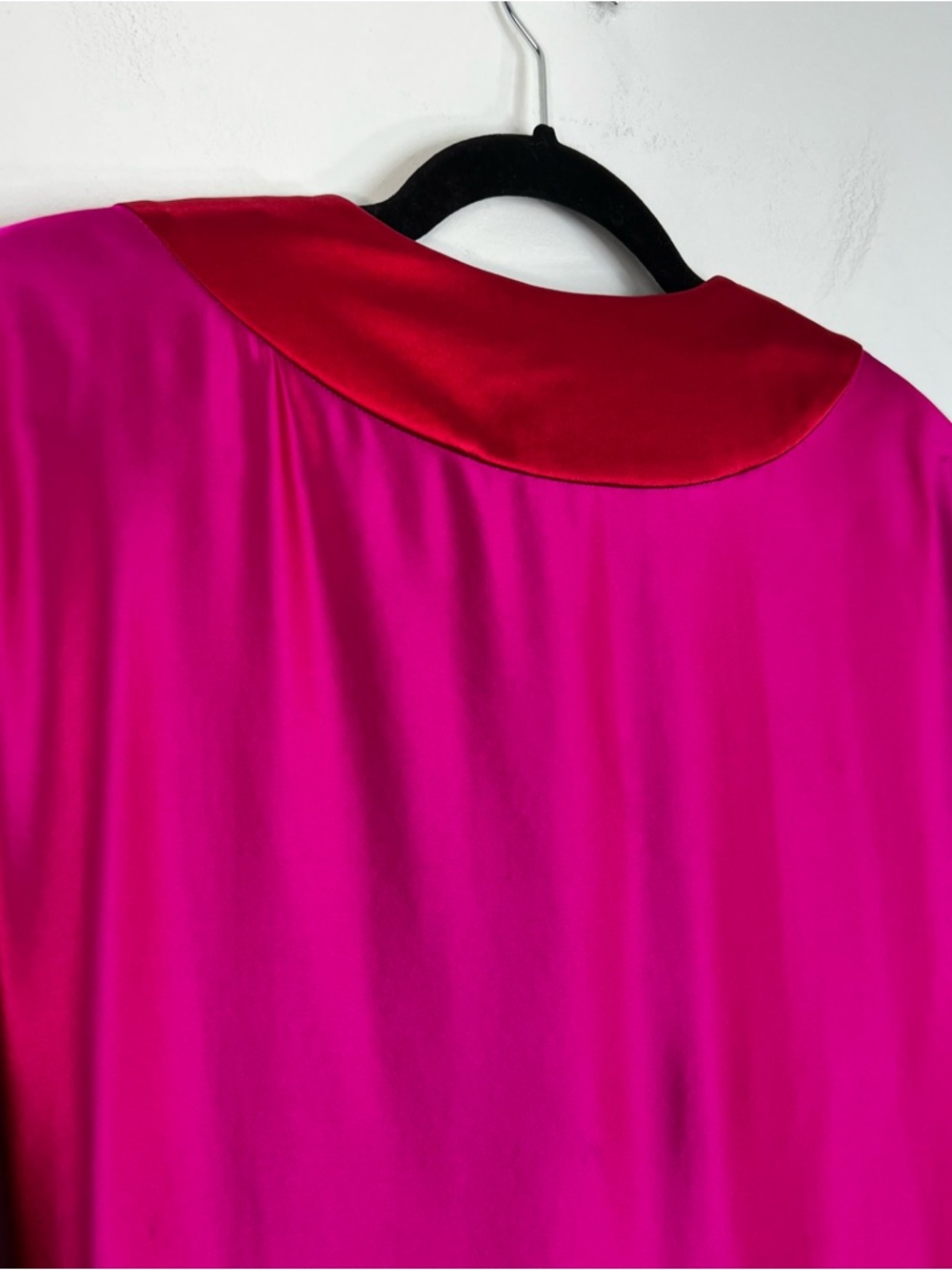 Ports 1961 Y2K archival pure silk draped cowl neck fuschia red batwing dress 6 - Picture 7 of 17